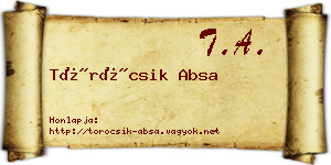 Töröcsik Absa névjegykártya